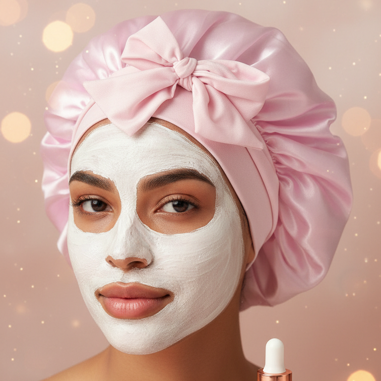 Bonnet de nuit en satin